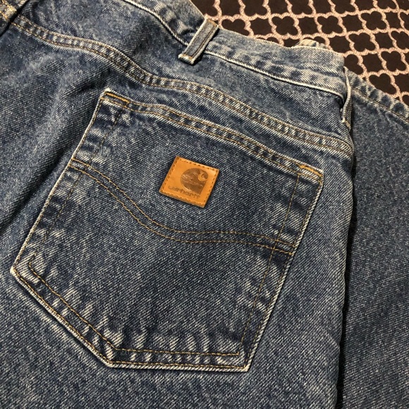 Carhartt Relaxed Fit Flannel Lined Denim Blue Jeans Mens 38 X 32. - Picture 4 of 8